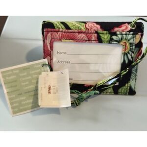 Vera Bradley Luggage Tag Botanica Window Pocket‎ Snap Closure New/Tag
